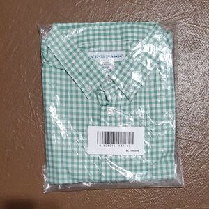 Irvine Park Men's Mint Green Gingham Button-Down Shirt XL